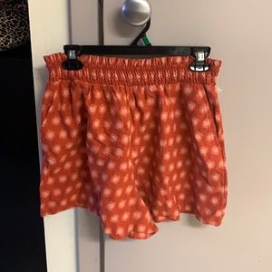 Burnt Red linen summer shorts
